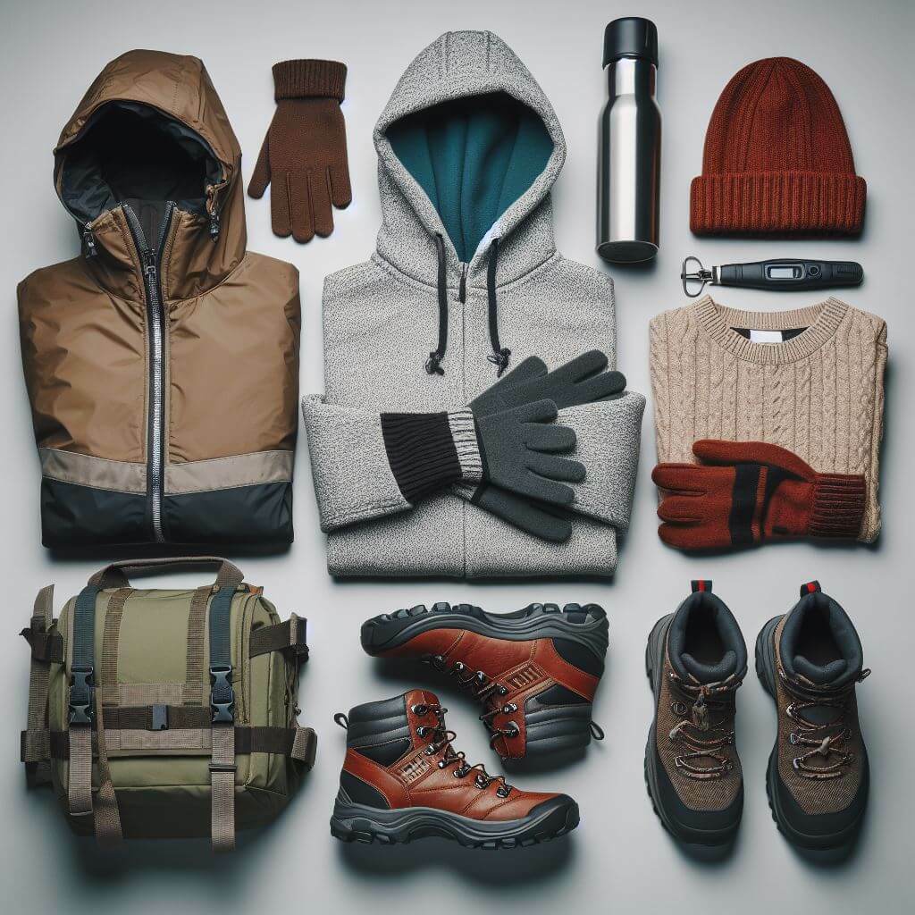 camping clothing and footwear
